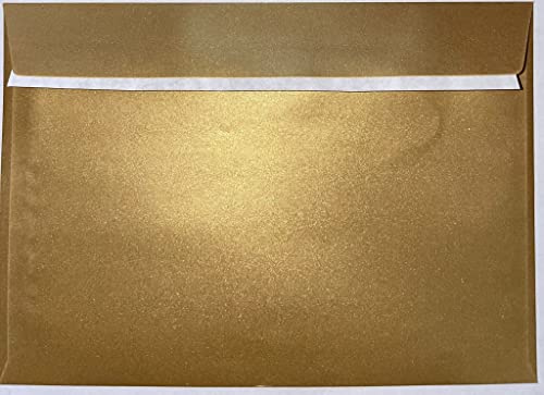 C5 Coloured envelopes for A5 Greeting Cards Wedding Invitation Crafts 162x229mm- Pack of 40 envelopes (Pearl Gold Peel and Seal)