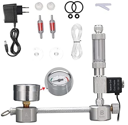 Ailgely Aquarium CO2-Generatorsystem, DIY CO2 System Aquarium Pflanzen CO2 Diffusor Kit, DIY CO2-Generatorsystem Kit mit Magnetventil Blasenzähler Kohlendioxidreaktorset für Pflanzen Aquarium