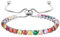 JewelryWe Schmuck Tennisarmband Damen Regenbogen Mehrfarbig Zirkonia Tennis Armband LGBT Armreif Gay & Lesbian Pride Armkette