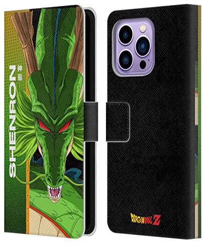 Head Case Designs Officially Licensed Dragon Ball Z Shenron Saiyan Arc Characters Leather Wallet Case Compatible With Apple iPhone 14 Pro Max