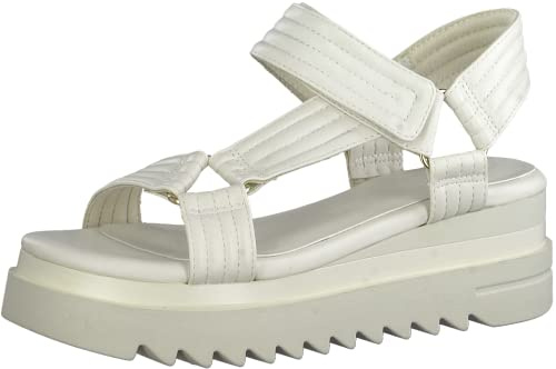 MARCO TOZZI Donna 2-2-28763-20 Sandali con zeppa, crema, 41 EU