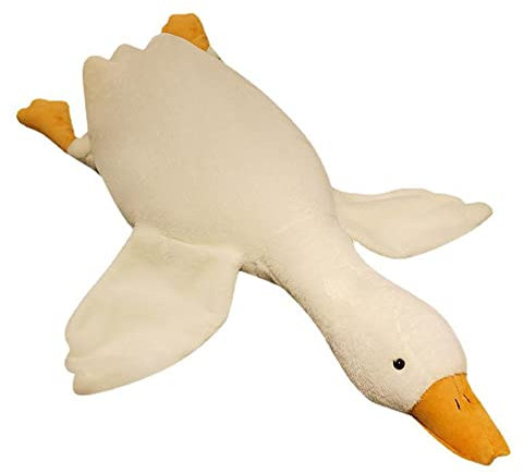 NatureMan 85cm Gans Gefülltes Tier Kissen Weißer Schwan Wurf Plüsch Kissen Super weiches Schlafkissen Nettes Plüsch GooseToy für jedes Alter