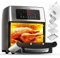 ZACHVO 15L Large Air Fryer Oven, 1700W Digital Air Fryer with Rotisserie, Touch Screen, Timer, Temperature Control up to 220℃, Convection Oven Electric Grill, 7 Accessory, Silver