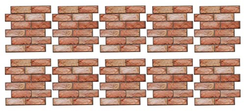 10 Stück 3D Ziegel Tapeten Zum Abziehen Und Aufkleben, 30,5cm Antike Wandpaneele Faux Ziegel Wandpaneele Aufkleber, Wasserdichte PVC selbstklebende 3D Wandpaneele