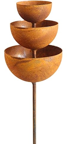 Regenfänger Gartenstecker Rost Insektentränke Metall Gartendeko Edelrost Edelrostoptik rostiger Beetstecker Topfstecker 75cm