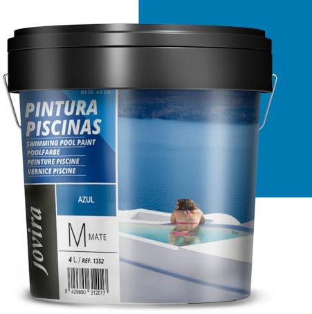 JOVIRA PINTURAS Pintura Piscinas al Agua. Protección y decoración de piscinas. (4 Litros, Azul) A-35