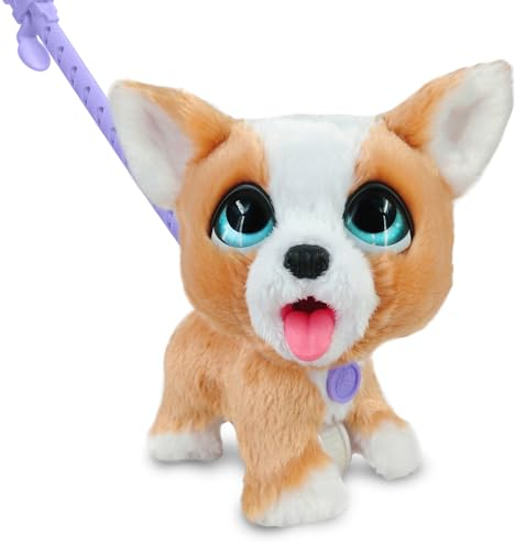 Just Play furReal Poop-A-Lots Corgi interaktives Spielzeug, 20 cm groß, hüpfender Plüschwelpe, 14-teilig, Kinderspielzeug ab 4 Jahren