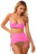 JEATHA Lack Sexy Damen Dessous Set Strapsguertel mit Strumpfhalter Dessous Mieder Hose und Leder BH Push Up Crop Top schwarz Erotik Reizwäsche Rosa C 3XL