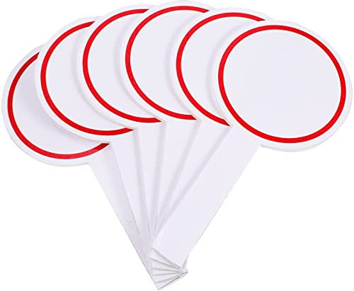 DEARMAMY 6 Stück Scoreboard Kleines Whiteboard trocken abwischbar Antwort Handheld Whiteboard Antwort Spielbrett einseitig schreiben Anzeigetafel Auktionen Paddel Büro Schaum Student einseitig das