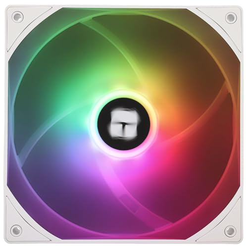 Thermalright Ventola CPU TL-C14CW-S, con alta velocità 1500 giri/min, ventola PWM silenziosa da 14 cm, ventola di raffreddamento per case del computer (bianco)