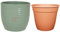 Set - SK Soendgen Keramikübertopf Bergamo ø21 cm, gletscherblau glänzend + Pflanztopf ø20, hochwertiges Wohnambiente