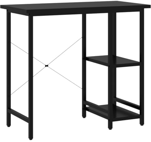 vidaXL Scrivania per Computer Nera 80x40x72 cm in MDF e Metallo