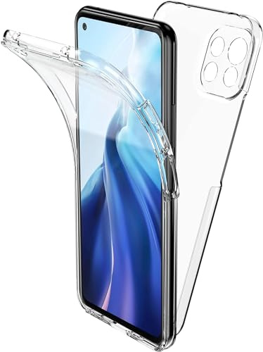 LIUKM Funda para Xiaomi Redmi A1/A2,360 Grados Doble Cara Claro Carcasa,PC Dura Bumper + TPU Silicona Case con Antigolpes Protectora,Pantalla Protector Cover - Transparente