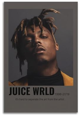 ALOEU Juice Wrld Music Album Classic Movie Wall Art Poster Wall Collage Kit Canvas Vintage Film Canvas Poster Wall Art Decor Prints Posters Modern Canvas Art Pictures for Living Room Bedroom 12x18inch