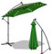 Fiqops - Sombrilla de 300/350 cm de diámetro, con manivela sin/con led solar, con soporte, de jardín, protección solar, protección UV, de manivela, impermeable, Ø 350 cm