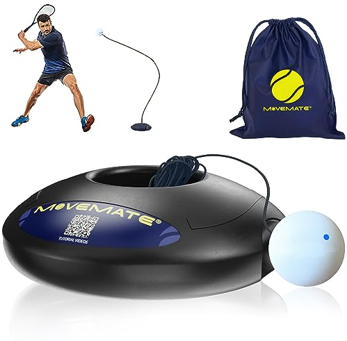 MOVEMATE Squash-Trainer Set mit Premium Squashball | innovatives Ballspiel für Draußen, im Garten, im Park für Kinder & Erwachsene | inkl. Transporttasche & Übungsvideos