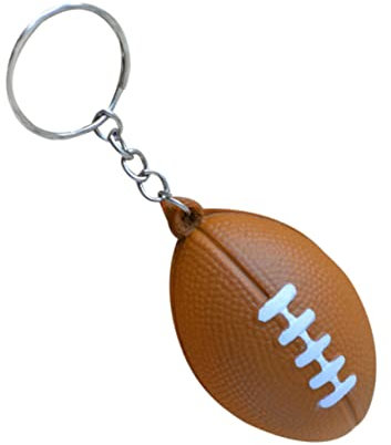 Rugby Schlüsselanhänger mit American Football Motiv, 6 Stück-pack PU Braun