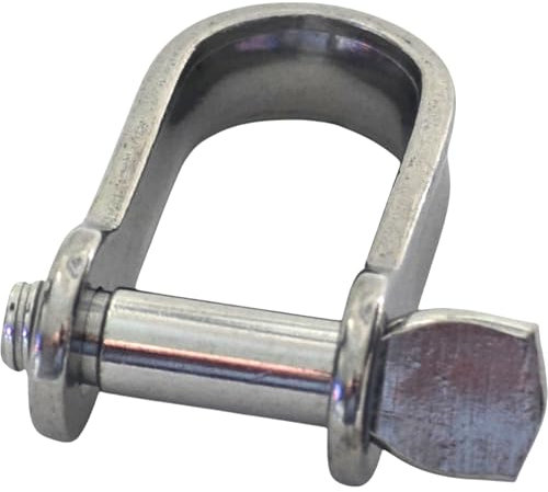 Grilletes planos de acero inoxidable A4-grado marino (316) de 6 mm para conectar cuerdas, anclajes y cadenas (paquete de 2)