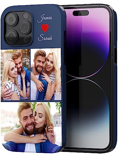 Easycosy zweischichtige personalisierte Handyhülle für iPhone 16 15 14 13 12 11 Pro/Max/Mini XR X Xs Max- Individuelle Geschenke selbst gestalten mit Foto & Text- Stoßfeste Kratzfeste weiche TPU Hülle