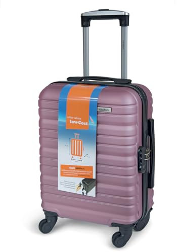 KINSTON Valise Cabine pour EasyJet 4 Roues Détachables Taille LowCost - Bagage à Main Léger et Durable, Roues Pivotantes Amovibles Démontable - Rose