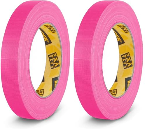Adam Hall Accessories 58064 NPIN - Rouleau Gaffer Rose Fluo 19mm x 25m (Lot de 2)