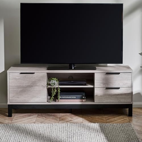 Julian Bowen Bali Tv Unit-Grey Oak, Engineered Wood, 50 x 135 x 40