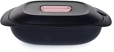 Tupperware Micro-Gourmet Thermo Duo - Recipiente para microondas (1,3 L), color negro y rosa