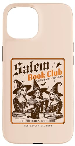 Salem Book Club - Bookish Halloween Retro Salem Witch Book Case for iPhone 15