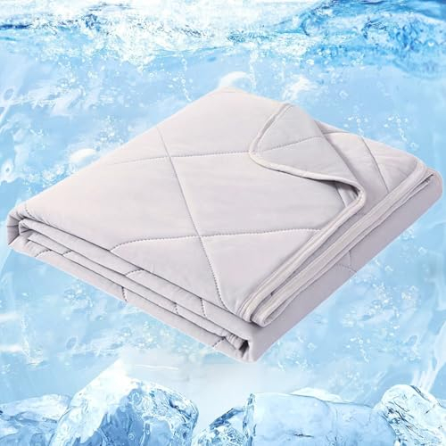 UDIYO Kühlende Decke, 3-Lagen Cooling Sleep Decke Sleep KüHldecke, Cooling Blanket, Leichte Kühlende Bettdecke Sommer, Selbstkühlende Bettdecke (150x200cm)