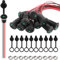 VISSQH 10 PCS USB Type-C Female Chassis,3A 2-pin USB C Soldering Jack with LED light,2 Wire USB C Panel Mount connector,24AWG round Waterproof USB C Pigtail Cable Extension Power Cable(Black)