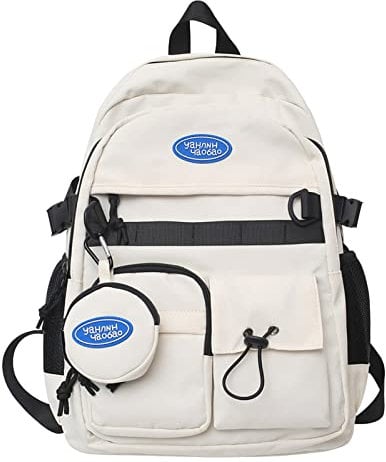 School Bags For Secondary School Girls School Bag Laptop Backpacks School Bag College Backpack Travel Daypack Large Bookbags For Teens Girls Boys School Bags For Secondary School Man (White, One Size)