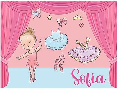 Platzdeckchen für Kinder, personalisierbar, mit Namen für Kindergarten, Frühstück, Schule, rutschfeste Rückseite (Tanz)