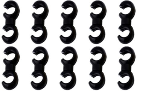 NOPKESV 10 Pezzi Clip per Cavo del Freno, Fermacavi per Bici, per Fissare Cavi del Freno e Cavi del Deragliatore, per Tutti i Tipi di Bici, Tipo S (Nero)