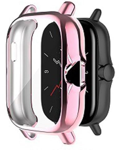 Hülle für Amazfit GTS 2/GTS 2e Schutzfolie Schutzhülle, Silicone TPU Displayschutz Case Cover, Anti-Kratz Anti-Staub Schutz Gehäuse für Amazfit GTS 2 (Pink)