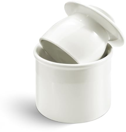 Huakaile Beurrier en céramique, joli récipient à beurre scellé à l'eau avec couvercle, beurrier vintage français à tartiner, support pour comptoir de cuisine, accessoires de décoration pour épis de
