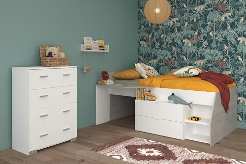 Parisot Kinderzimmer 2-teilig Milky 16 Weiß/Grey Loft