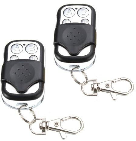 2PCS 433MHz Universal Garage Door Opener Remote Control Key Fob, Wireless Cloning Remote for Electric Gates, Garage Doors, Shutters & Lights, 4-Button Remote Control Duplicator for 433.92MHz Systems