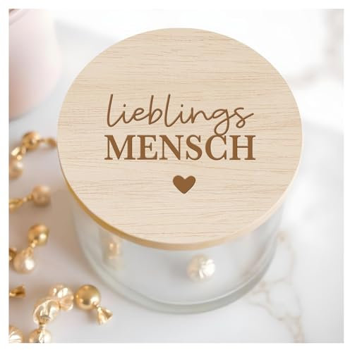 Grandora Vorratsglas Lieblingsmensch Geschenkidee für Geburtstag, Jahrestag Aufbewahrungsglas mit Holzdeckel Keksdose für Partner, Mama & Beste Freundin XHG1030-01