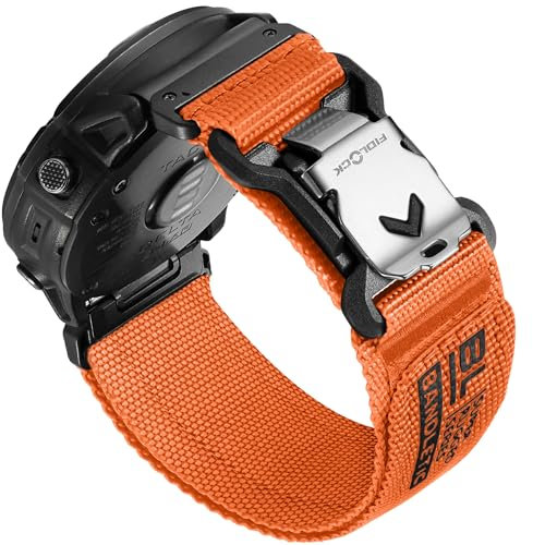 Bandletic in nylon robusto compatibile con Garmin 26mm /Fenix 8 E 51mm/7X 6X Pro/5X Plus/3 HR/Tactix/Descent/Enduro/Instinct 2X/ Quatix 3