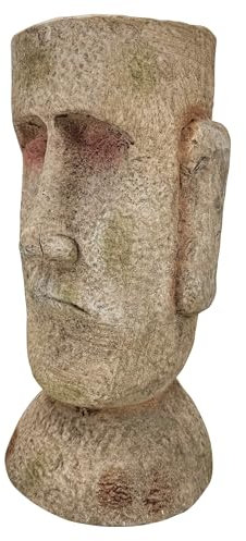 Online Fuchs Blumentopf, Pflanztopf Osterinsel - Deko Moai Kopf Figur für den Innen- und Außenbereich geeignet - 40 cm Gross