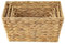 ECHTWERK Lot de 3 corbeilles de rangement en jacinthe d'eau, Rectangulaires, Couleurs naturelles, Corbeilles tressées en S/M/L, empilables pour salle de bain, bureau & salon