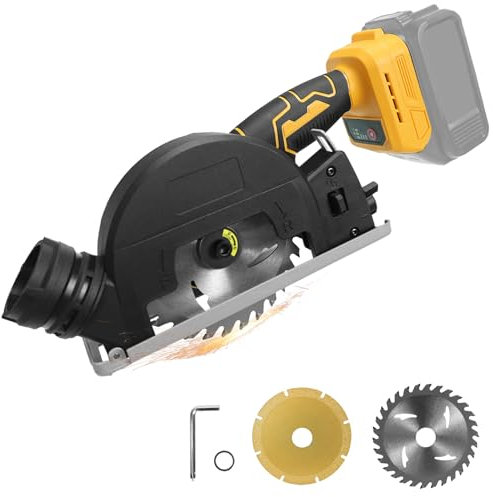 Cordless Mini Circular Saw for Dewalt 20v Battery, 4 Brushless Power Circular Saws, 12000RPM Small Circular Saw，2 Blade, Cutting Depth 0.8(20mm) for Metal, Wood, Plastic(No battery)