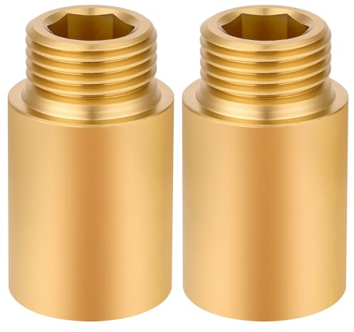Flintronic 2PCS Shower Head Extension Arm, 3cm Brass Head Extension arm, Thread Pipe Fitting Shower Head Extender