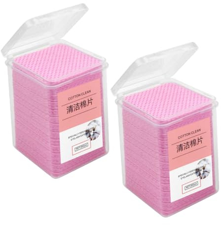 Gatuida 400 Stück Rosa Reinigungstücher aus Vliesstoff für Wimpernkleber mit Glatter Oberfläche und Absplittern für Geschäftsreisen und Urlaub