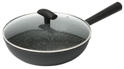 JYBNBBE Wok Riso Pietra Padella Antiaderente, Padella con Coperchio Cucina Induzione Universale
