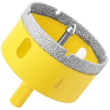 Aohhy 65mm Diamond Hole Saw with Pilot Bit, Professional Vacuum Brazed Diamond Drill Bit for Tile, Porcelain, Glass, Marble, Ceramic