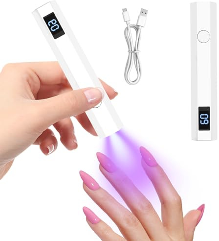 Lampe UV Ongles Gel, Portable Mini UV LED Lampe À Ongles avec USB Rechargeable, Séchoir à Ongles, pour Capsule Ongle Colle faux Ongles Gel Ongle