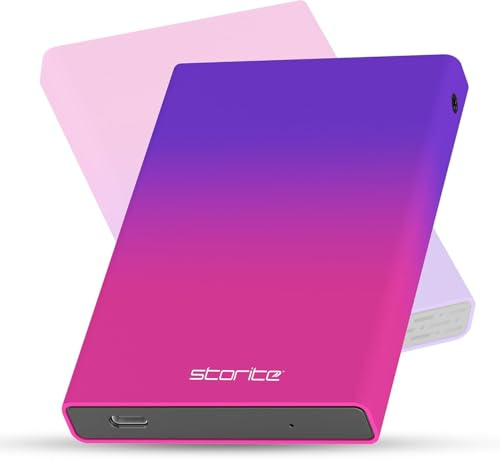 Storite Hard disk esterno da 1 TB USB 3.0 portatile da 2,5 pollici | Indicatore LED, compatibile con PS4, PC, Mac, laptop, console di gioco, archiviazione dati, multicolore