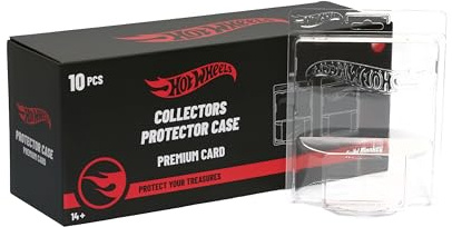 Hot Wheels Protection for Premium Card, Transparent Blister Pack, Display for Cars, 1:64 Scale, Pack of 10, Official Product by Mattel
