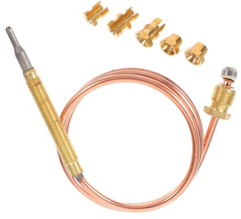 Ersatzthermoelement für Ofen und Grill, 600mm Kupfer | Kamin Thermoelement, Präziser Temperatursensor, Automatische Abschaltung, Kompatibel mit Ofen und Heizgeräten